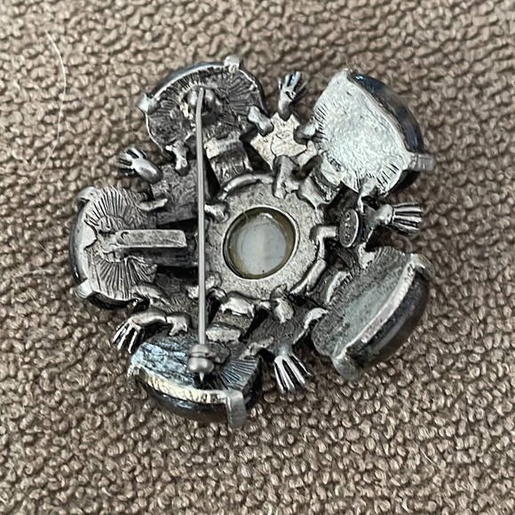 Gerard Yosca Brooch Pin Earthtones Stones Silver Tone - Picture 4 of 5